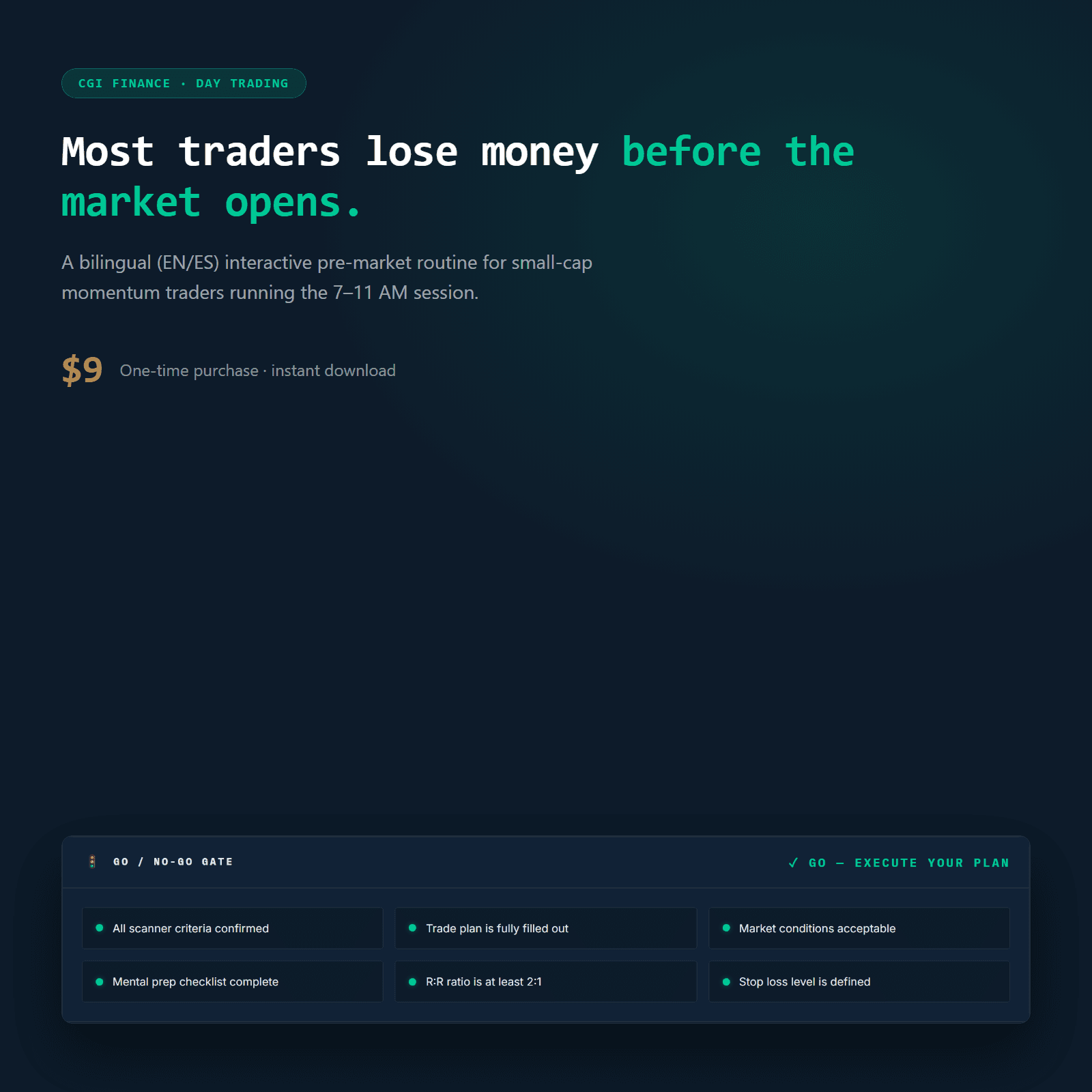 Lista Pre-Mercado de Day Trading (EN/ES)